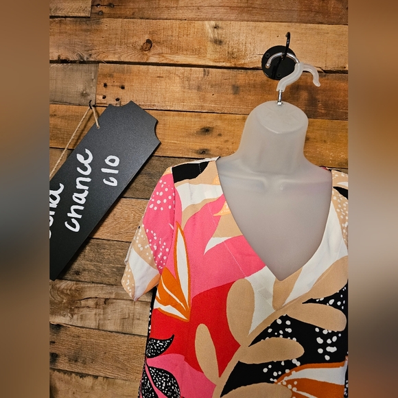 Apt 9 women's tropical floral contemporary print slip on dress size M - Picture 3 of 12